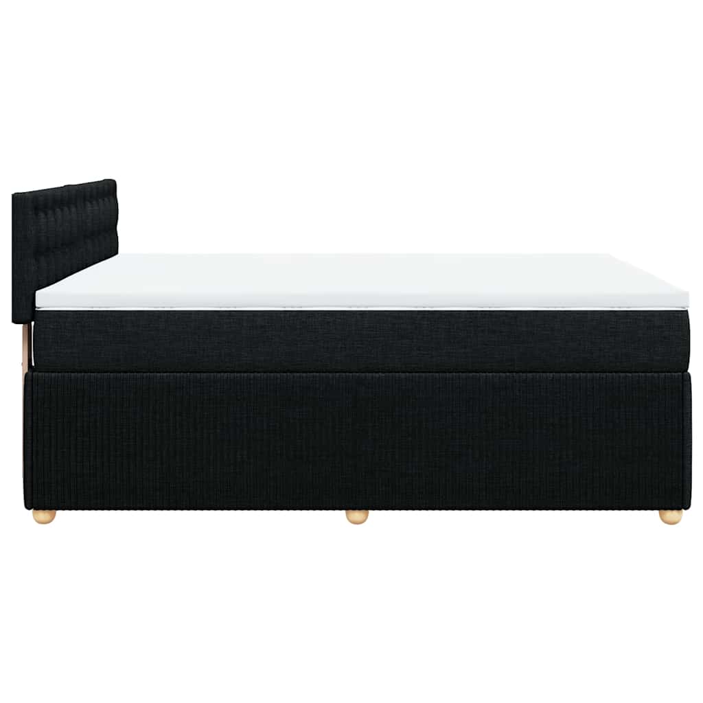 Sommier à lattes de lit avec matelas Noir 140x190 cm Tissu - XIOS