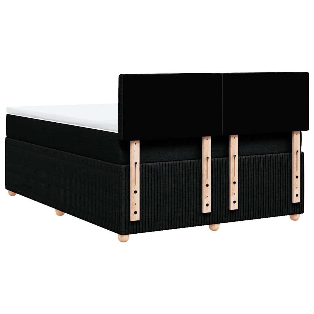 Sommier à lattes de lit avec matelas Noir 140x190 cm Tissu - XIOS