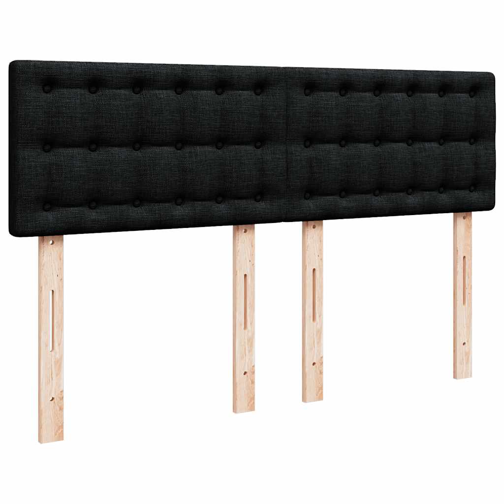 Sommier à lattes de lit avec matelas Noir 140x190 cm Tissu - XIOS