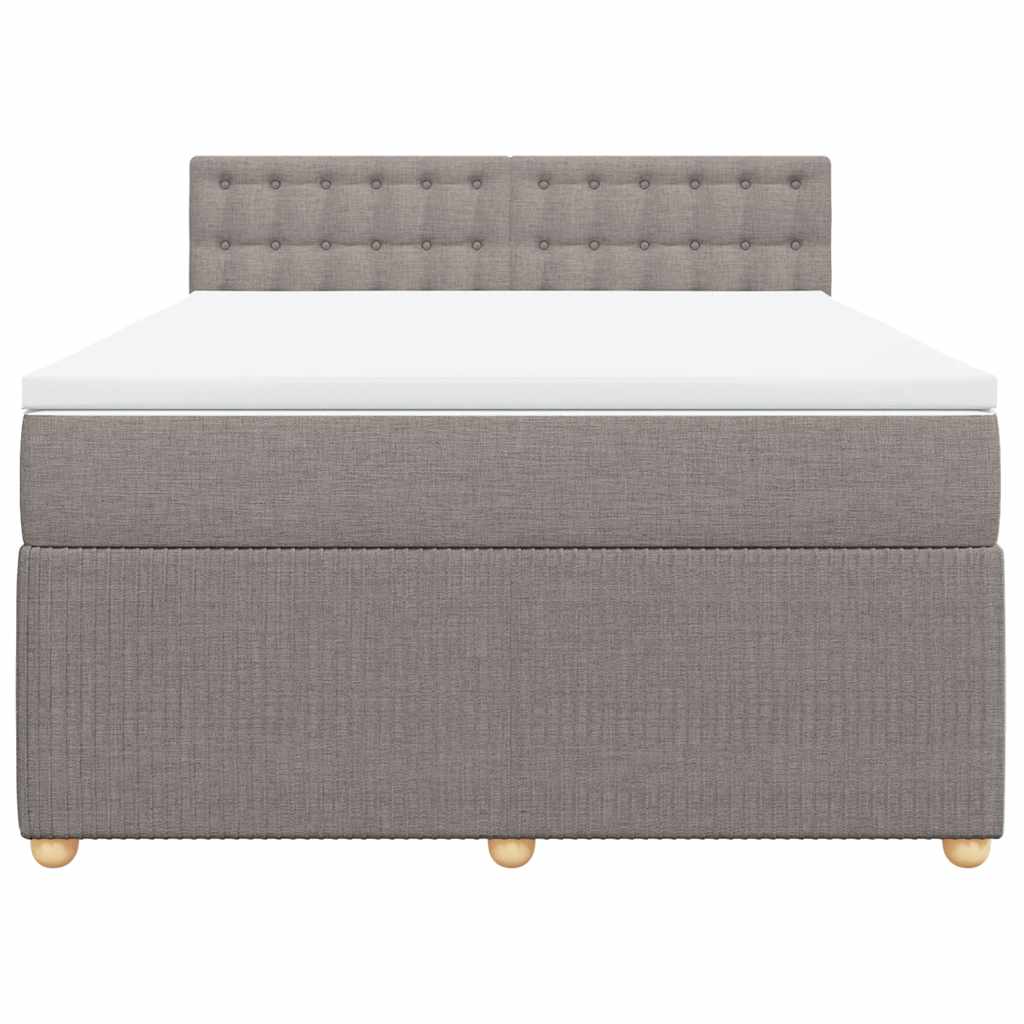 Sommier à lattes de lit avec matelas Taupe 140x190 cm Tissu