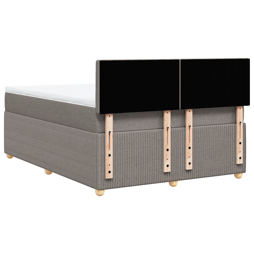 Sommier à lattes de lit avec matelas Taupe 140x190 cm Tissu - XIOS