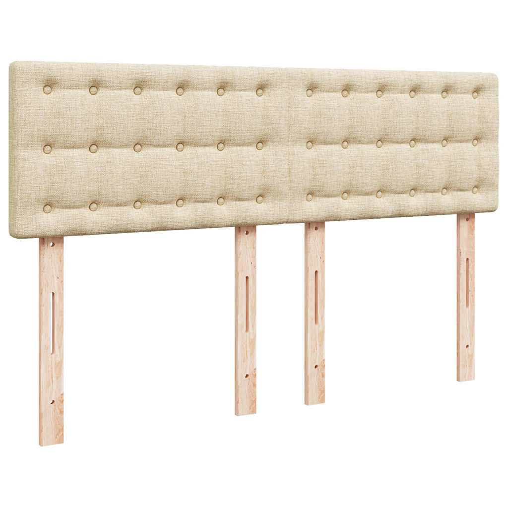 Sommier à lattes de lit avec matelas Crème 140x190 cm Tissu - XIOS