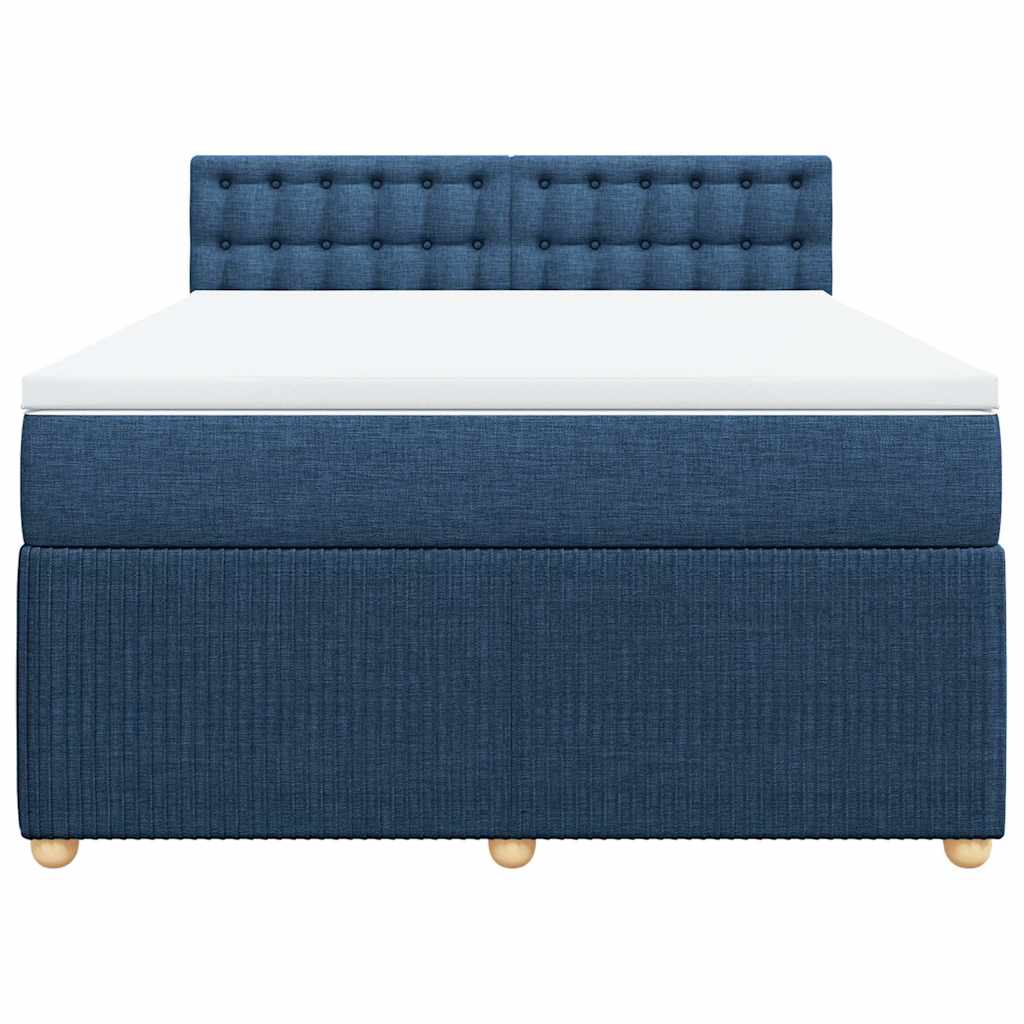 Sommier à lattes de lit avec matelas Bleu 140x190 cm Tissu - XIOS