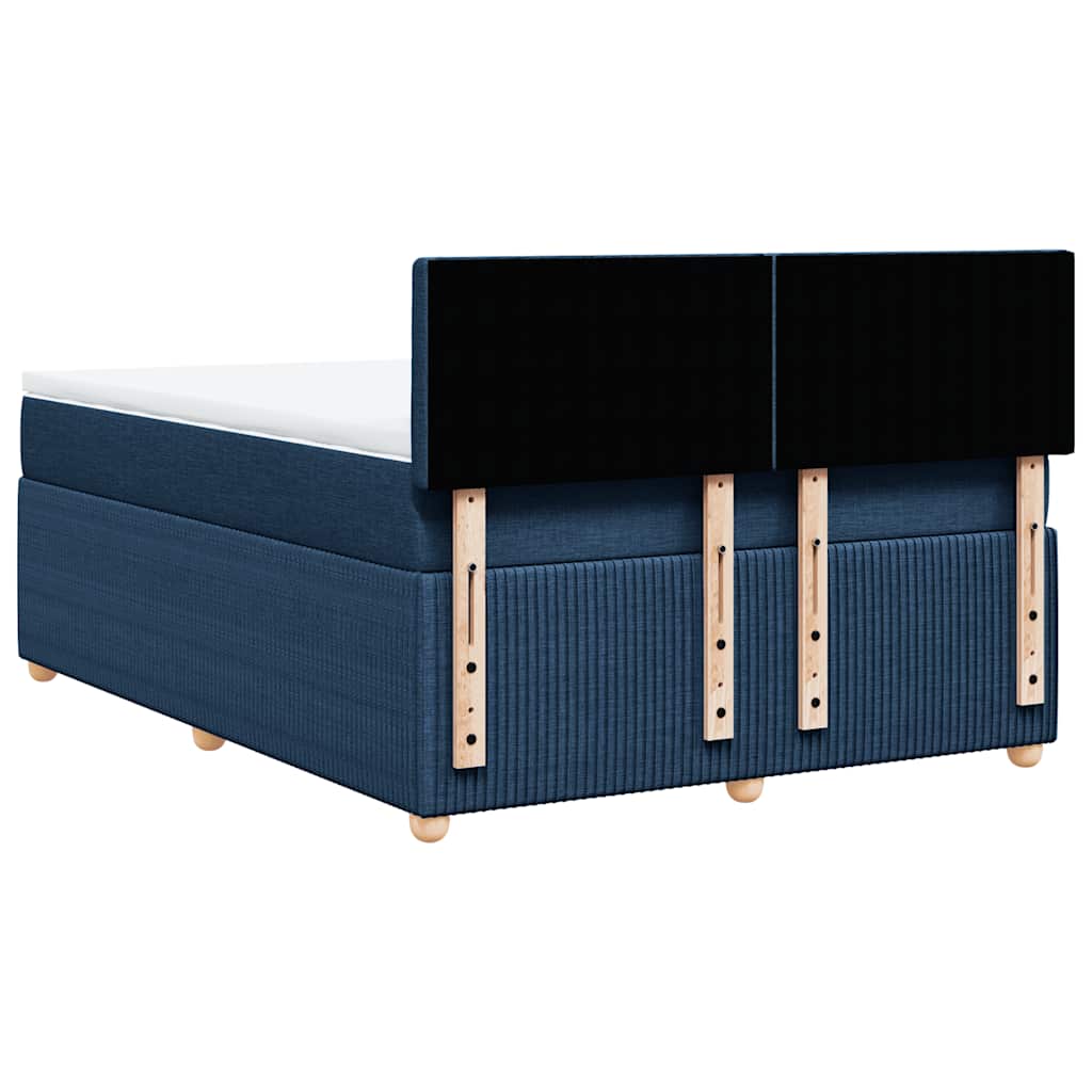 Sommier à lattes de lit avec matelas Bleu 140x190 cm Tissu - XIOS