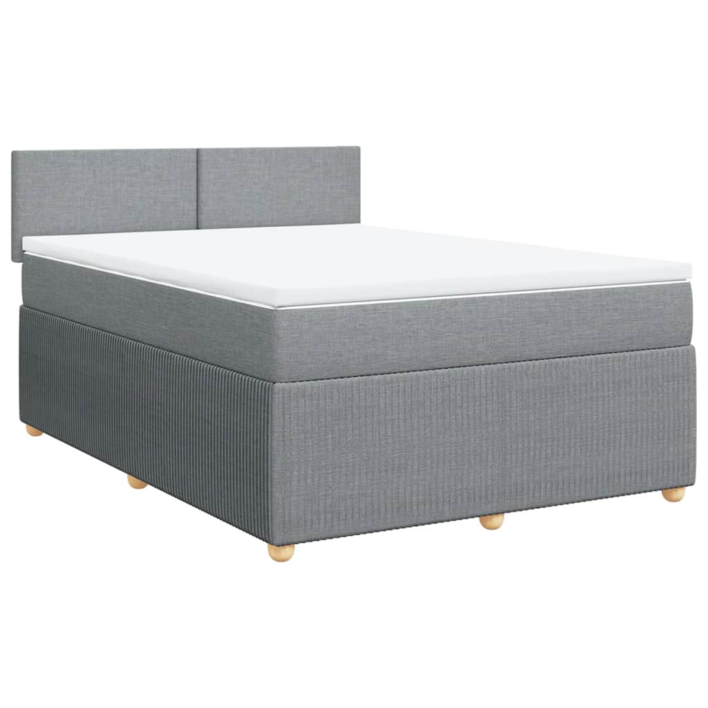 Sommier à lattes de lit avec matelas Gris clair 140x200cm Tissu - XIOS