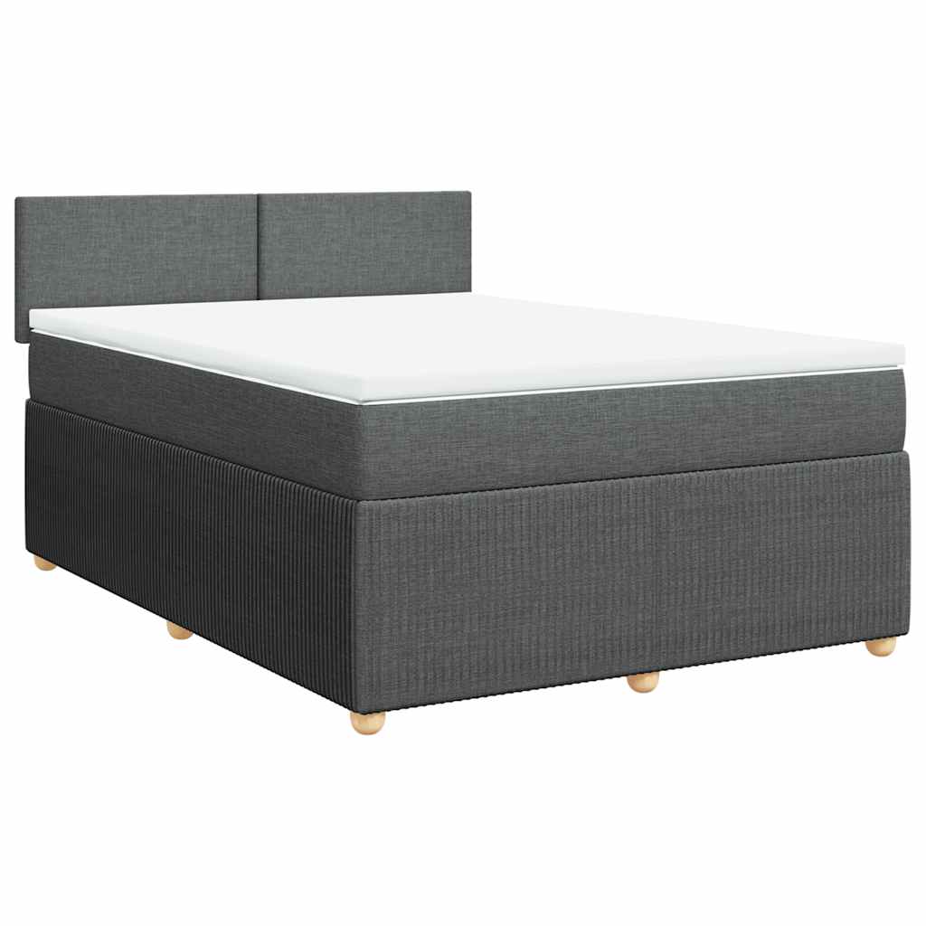 Sommier à lattes de lit avec matelas Gris foncé 140x200cm Tissu - XIOS