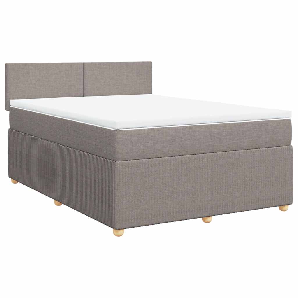 Sommier à lattes de lit avec matelas Taupe 140x200 cm Tissu - XIOS