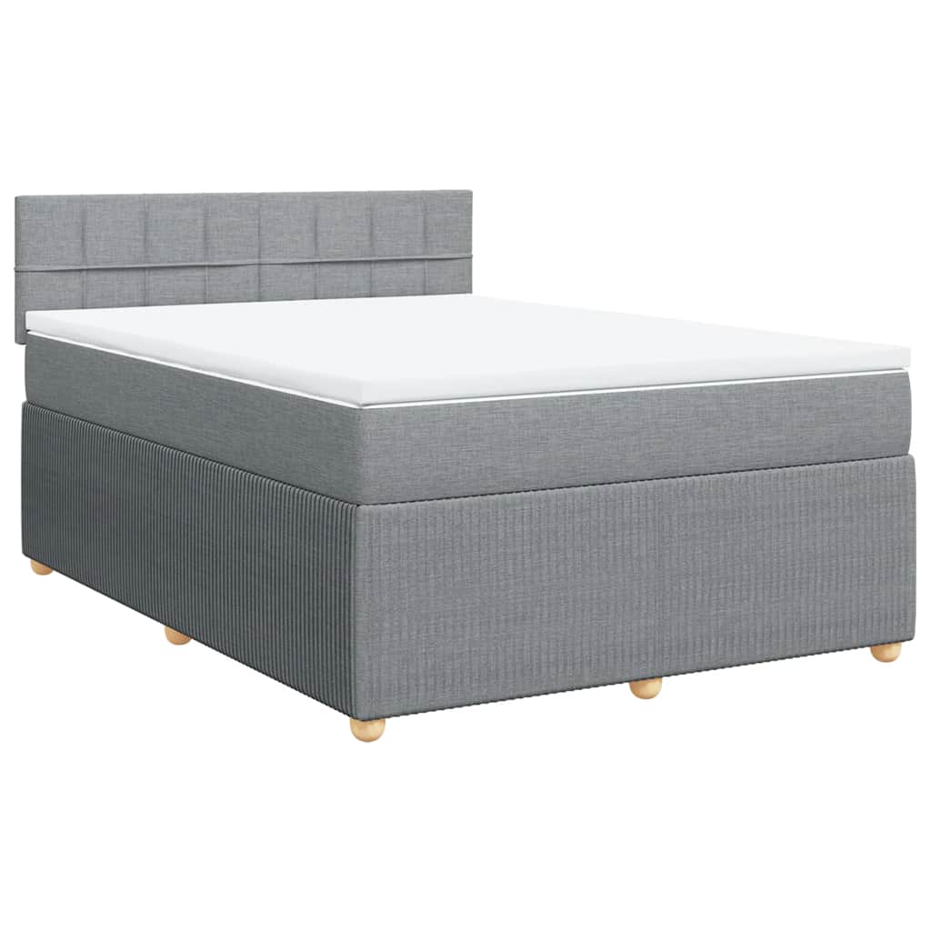 Sommier à lattes de lit avec matelas Gris clair 140x200cm Tissu - XIOS