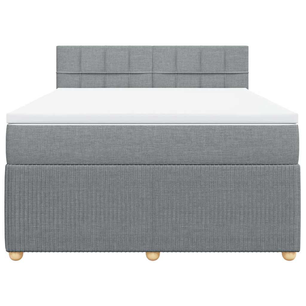 Sommier à lattes de lit avec matelas Gris clair 140x200cm Tissu - XIOS