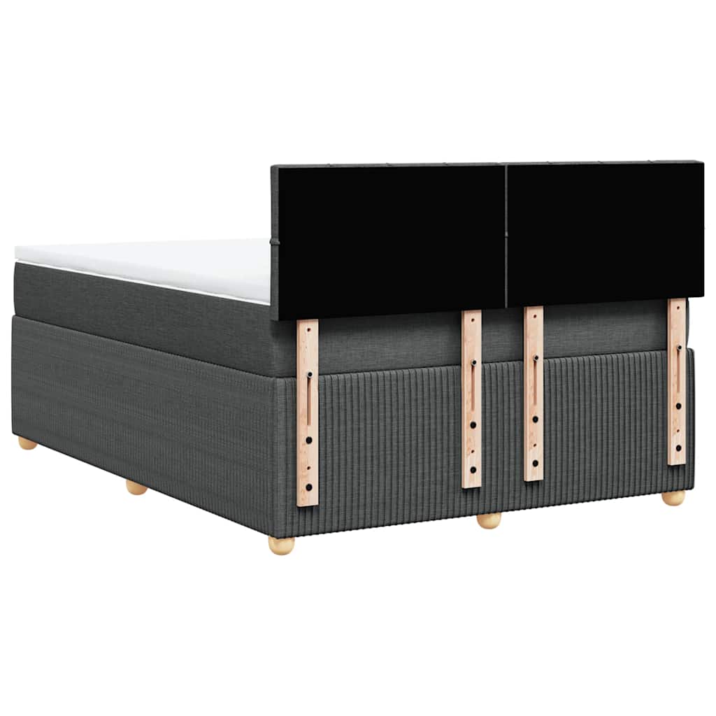 Sommier à lattes de lit avec matelas Gris foncé 140x200cm Tissu - XIOS
