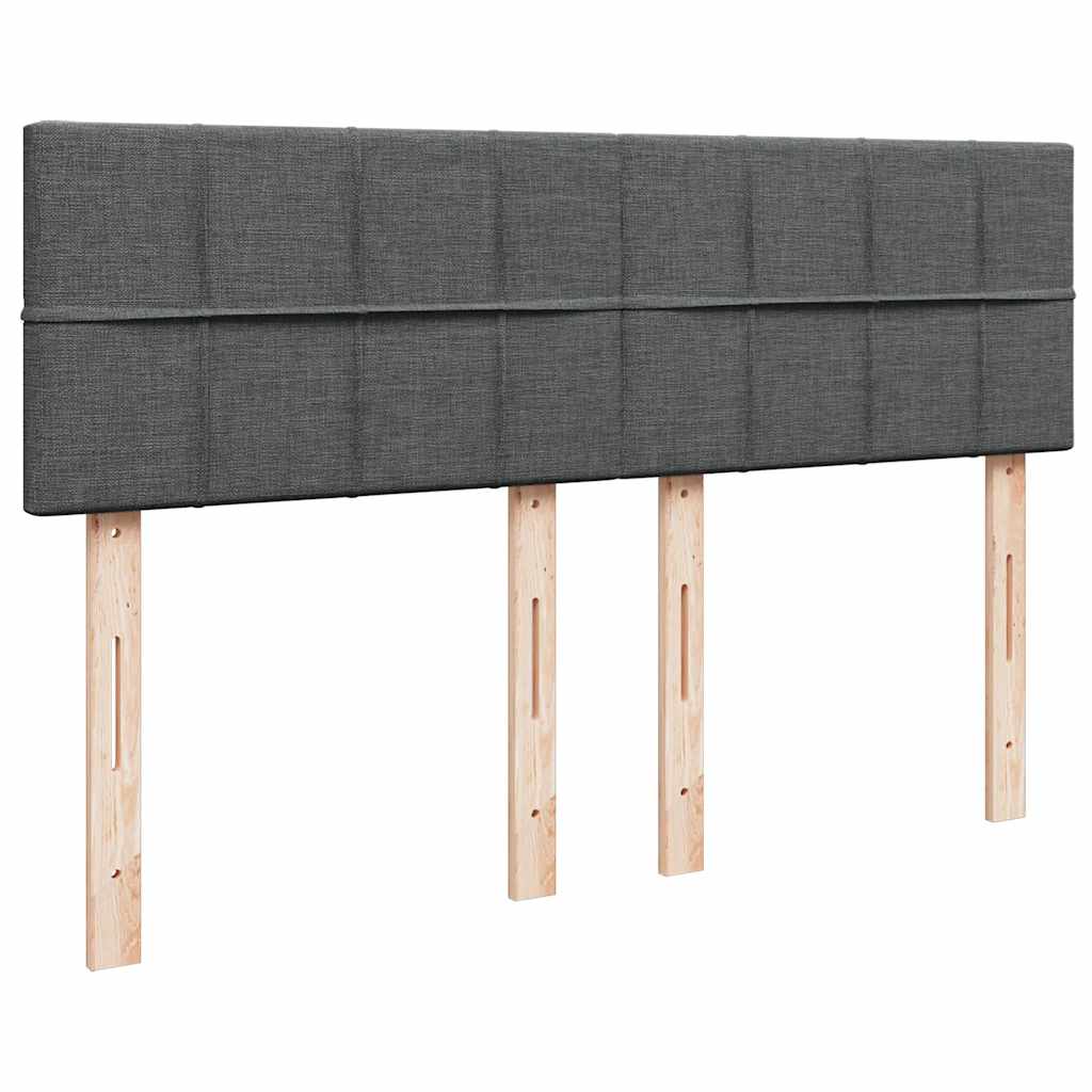 Sommier à lattes de lit avec matelas Gris foncé 140x200cm Tissu - XIOS