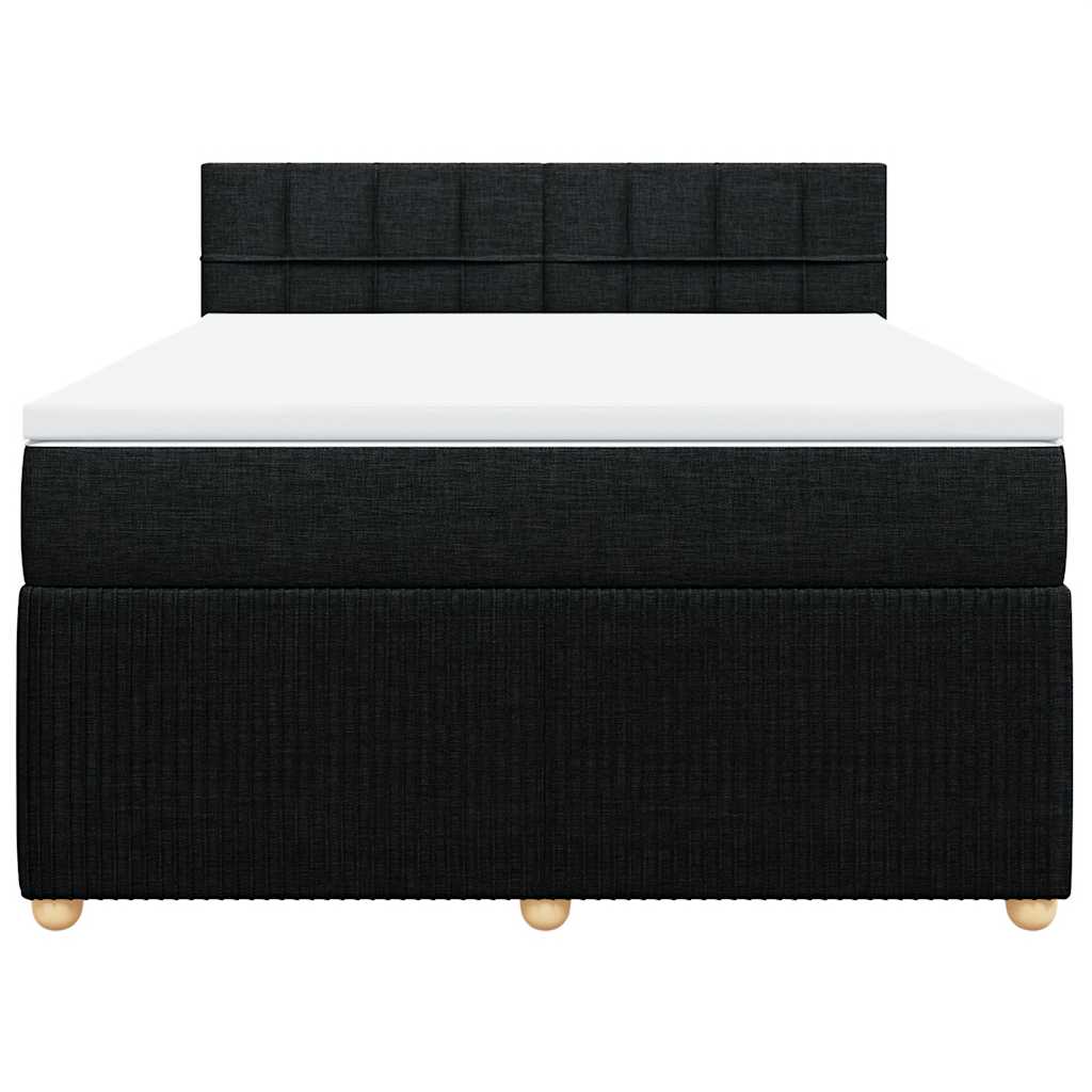 Sommier à lattes de lit avec matelas Noir 140x200 cm Tissu - XIOS