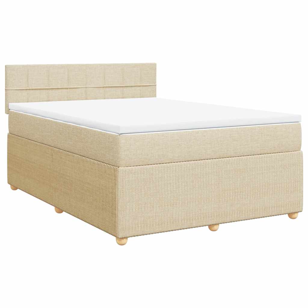 Sommier à lattes de lit avec matelas Crème 140x200 cm Tissu - XIOS
