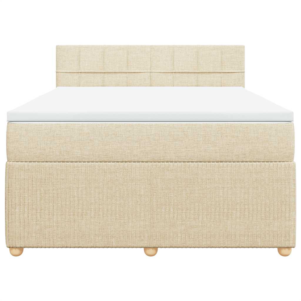 Sommier à lattes de lit avec matelas Crème 140x200 cm Tissu - XIOS