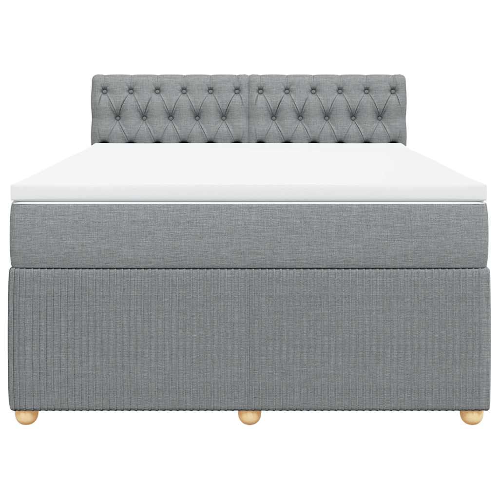 Sommier à lattes de lit avec matelas Gris clair 140x200cm Tissu - XIOS