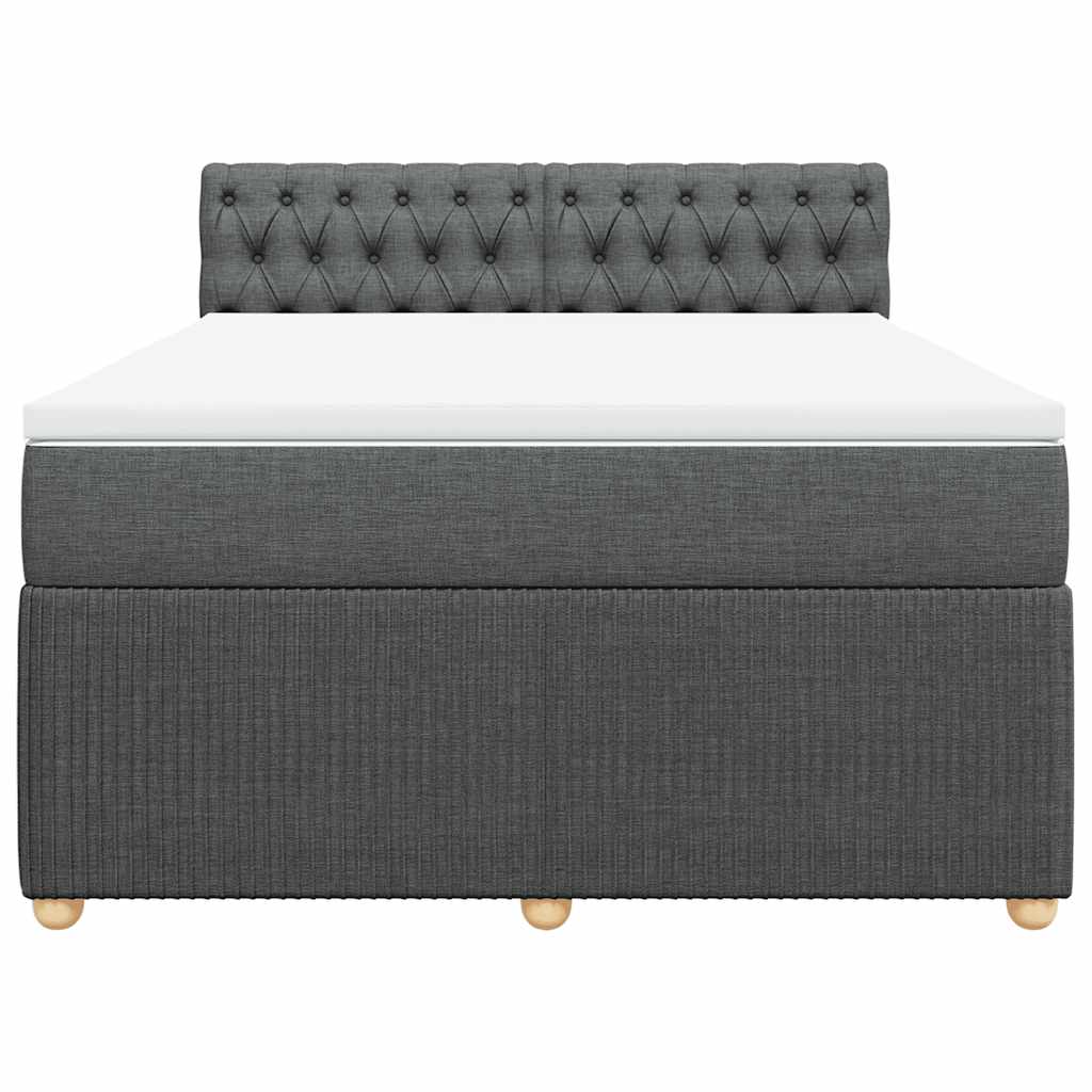 Sommier à lattes de lit avec matelas Gris foncé 140x200cm Tissu - XIOS