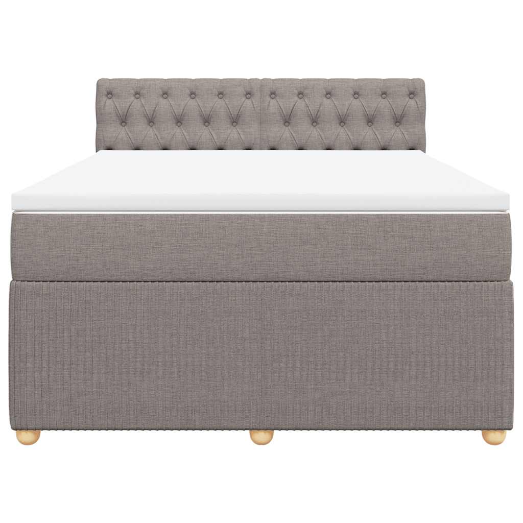 Sommier à lattes de lit avec matelas Taupe 140x200 cm Tissu - XIOS