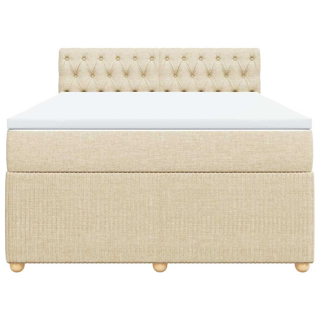 Sommier à lattes de lit avec matelas Crème 140x200 cm Tissu - XIOS