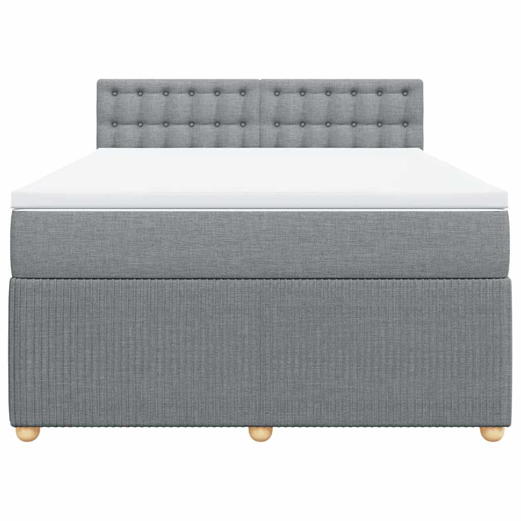 Sommier à lattes de lit avec matelas Gris clair 140x200cm Tissu - XIOS