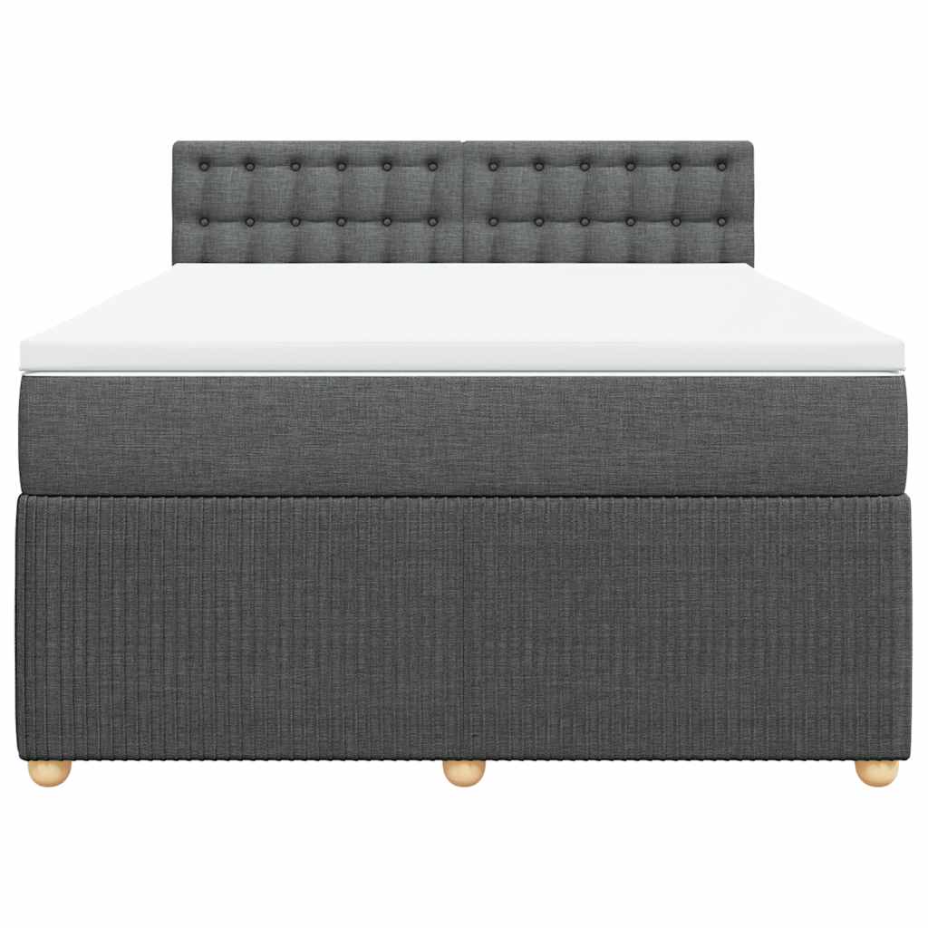 Sommier à lattes de lit avec matelas Gris foncé 140x200cm Tissu - XIOS