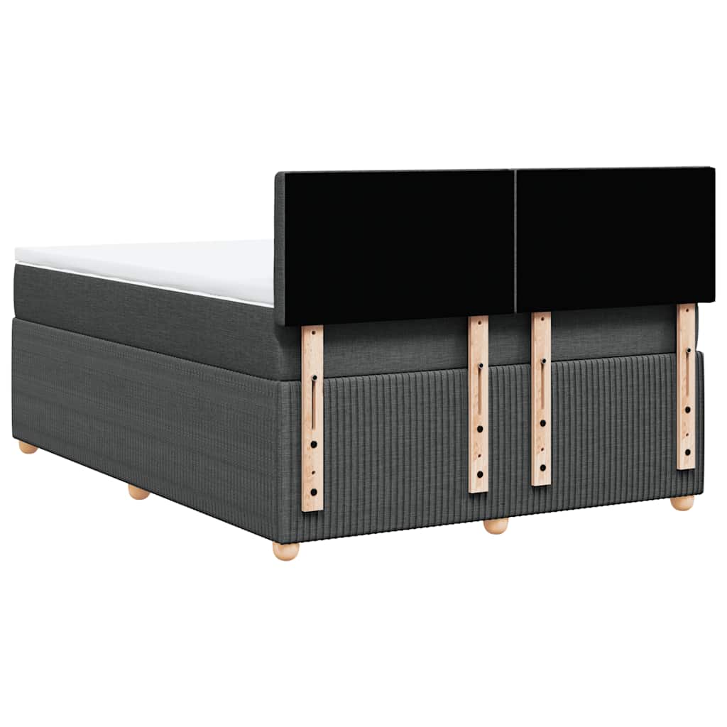 Sommier à lattes de lit avec matelas Gris foncé 140x200cm Tissu - XIOS