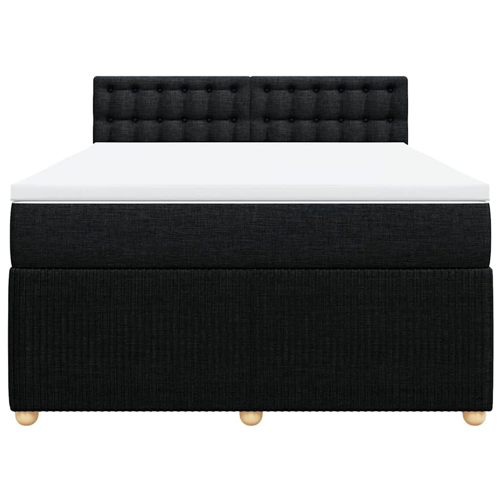 Sommier à lattes de lit avec matelas Noir 140x200 cm Tissu