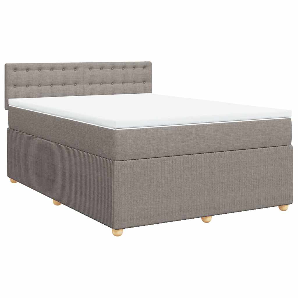 Sommier à lattes de lit avec matelas Taupe 140x200 cm Tissu - XIOS