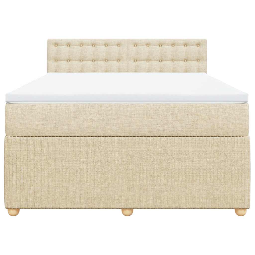 Sommier à lattes de lit avec matelas Crème 140x200 cm Tissu - XIOS
