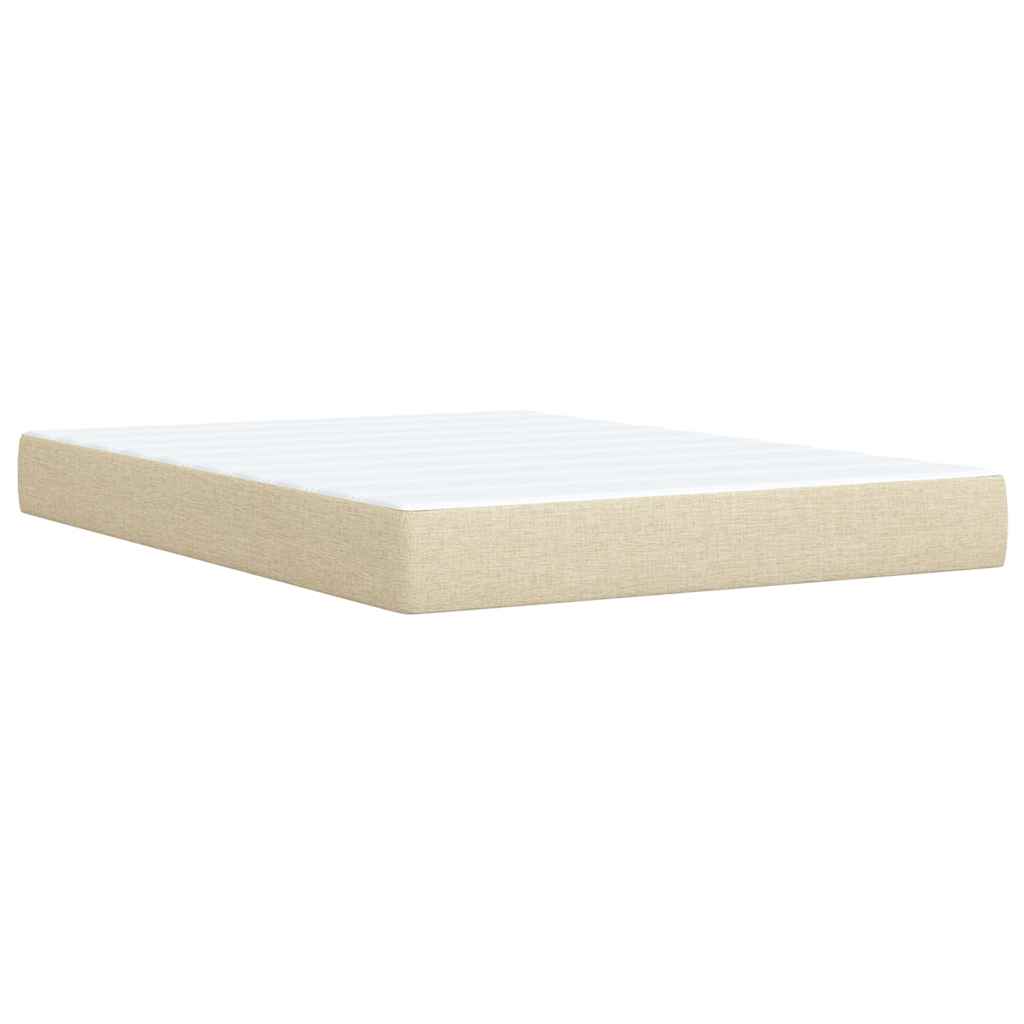 Sommier à lattes de lit avec matelas Crème 140x200 cm Tissu - XIOS