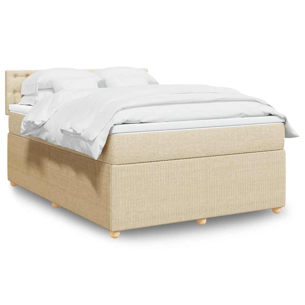 Sommier à lattes de lit avec matelas Crème 140x200 cm Tissu - XIOS