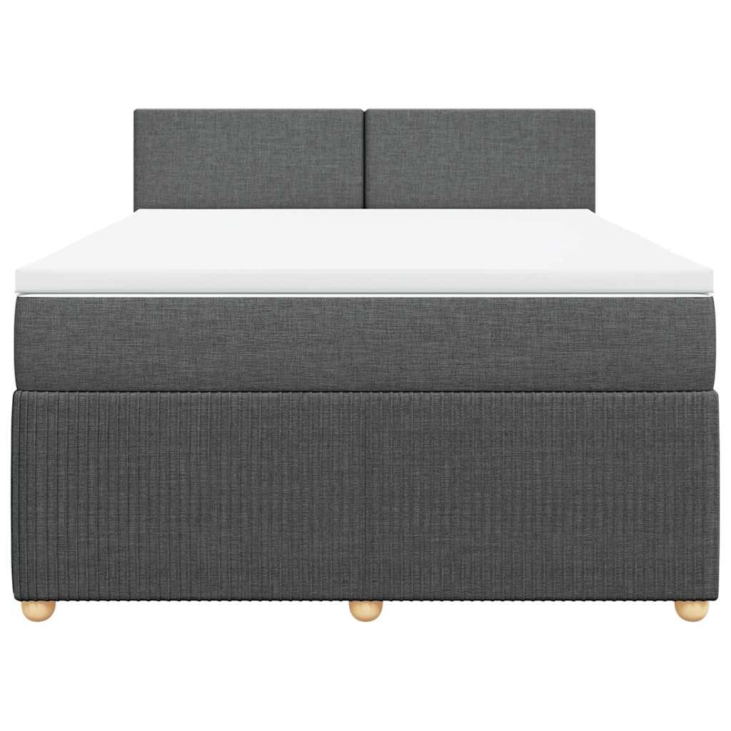 Sommier à lattes de lit avec matelas Gris foncé 160x200cm Tissu - XIOS