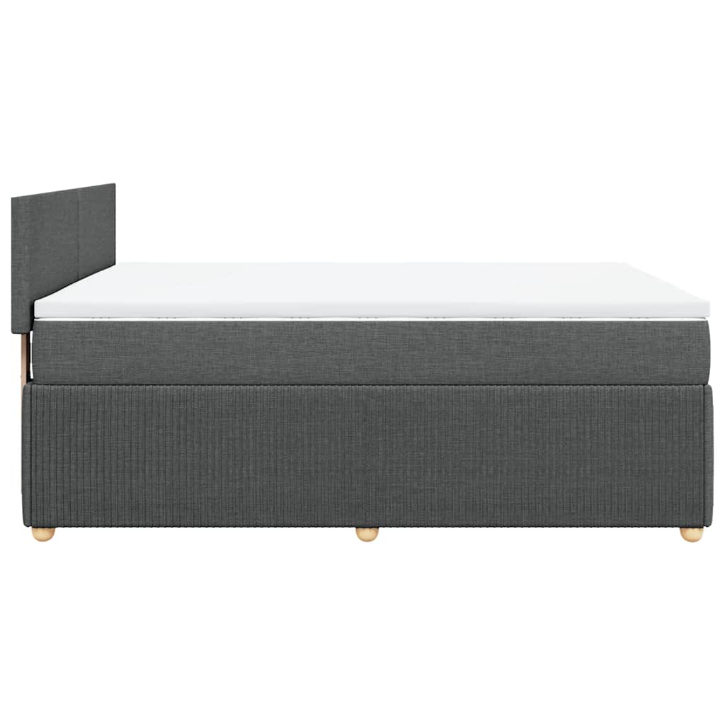 Sommier à lattes de lit avec matelas Gris foncé 160x200cm Tissu - XIOS