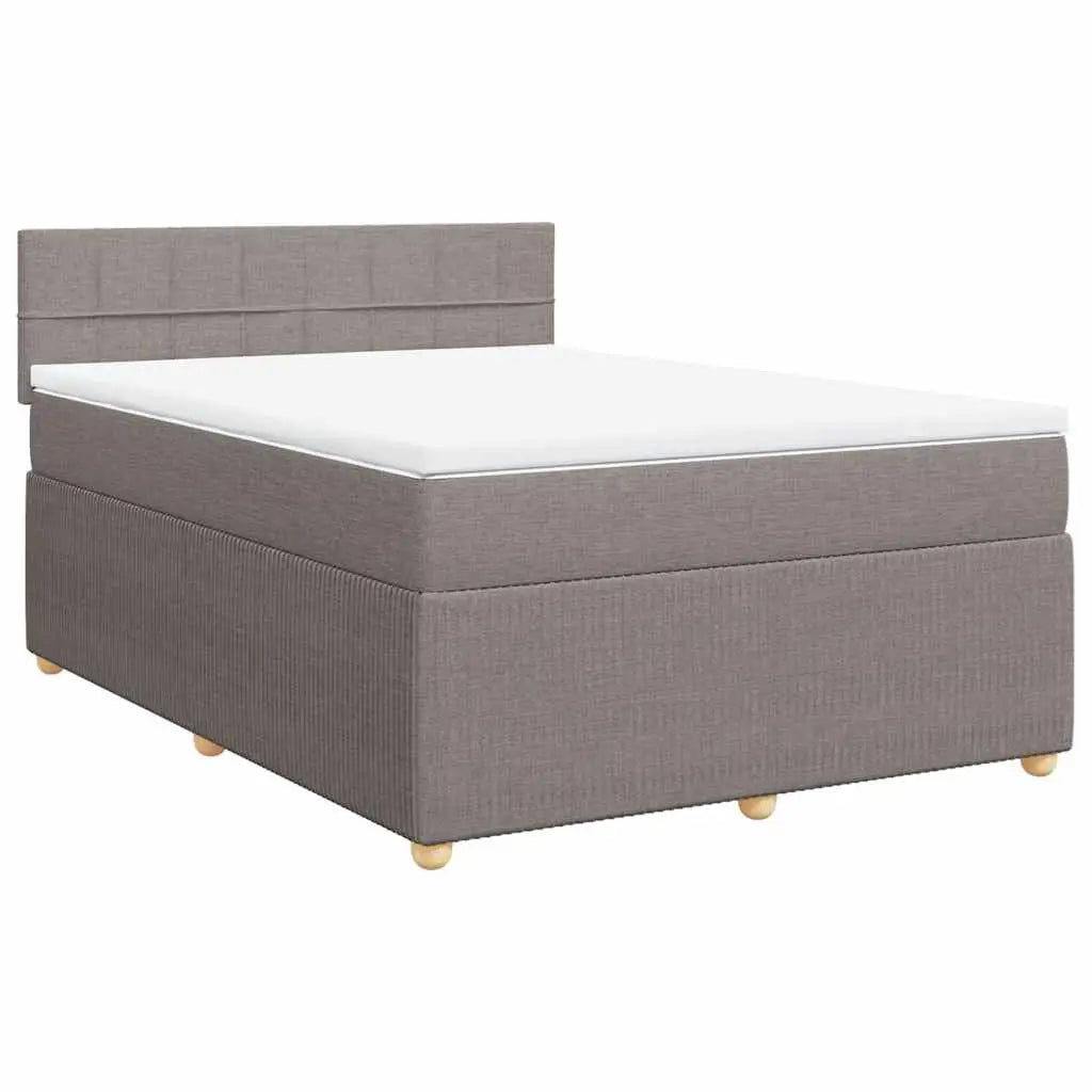 Sommier à lattes de lit avec matelas Taupe 160x200 cm Tissu - XIOS
