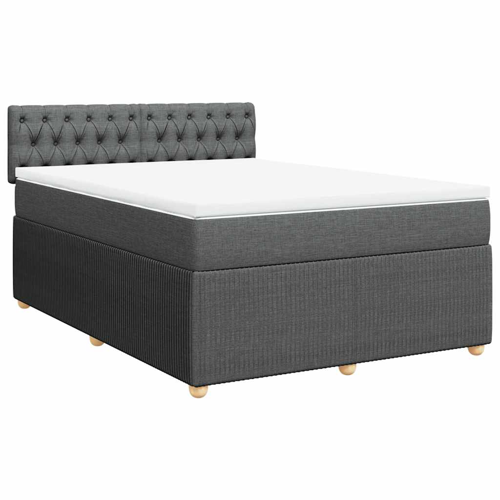 Sommier à lattes de lit avec matelas Gris foncé 160x200cm Tissu - XIOS