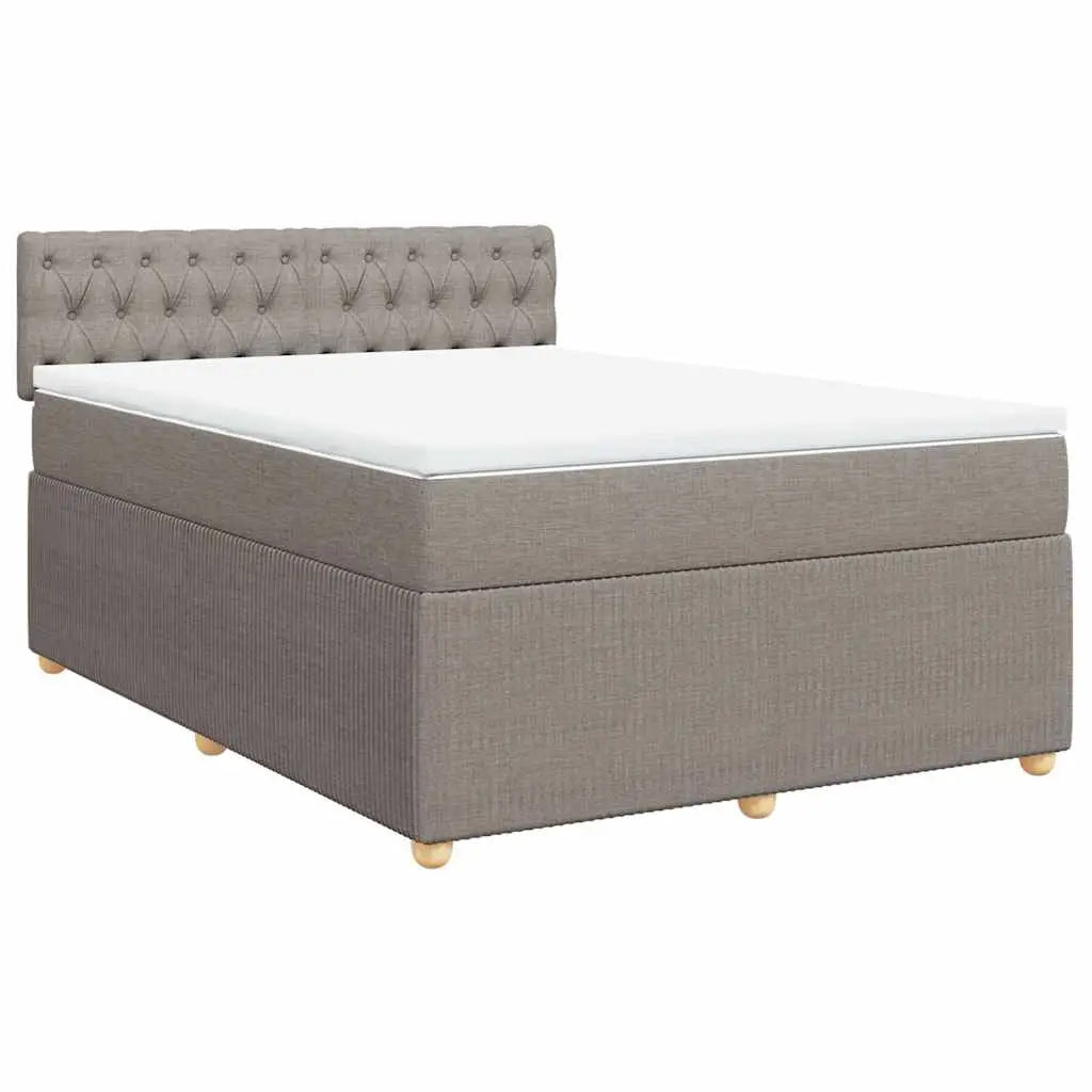 Sommier à lattes de lit avec matelas Taupe 160x200 cm Tissu - XIOS