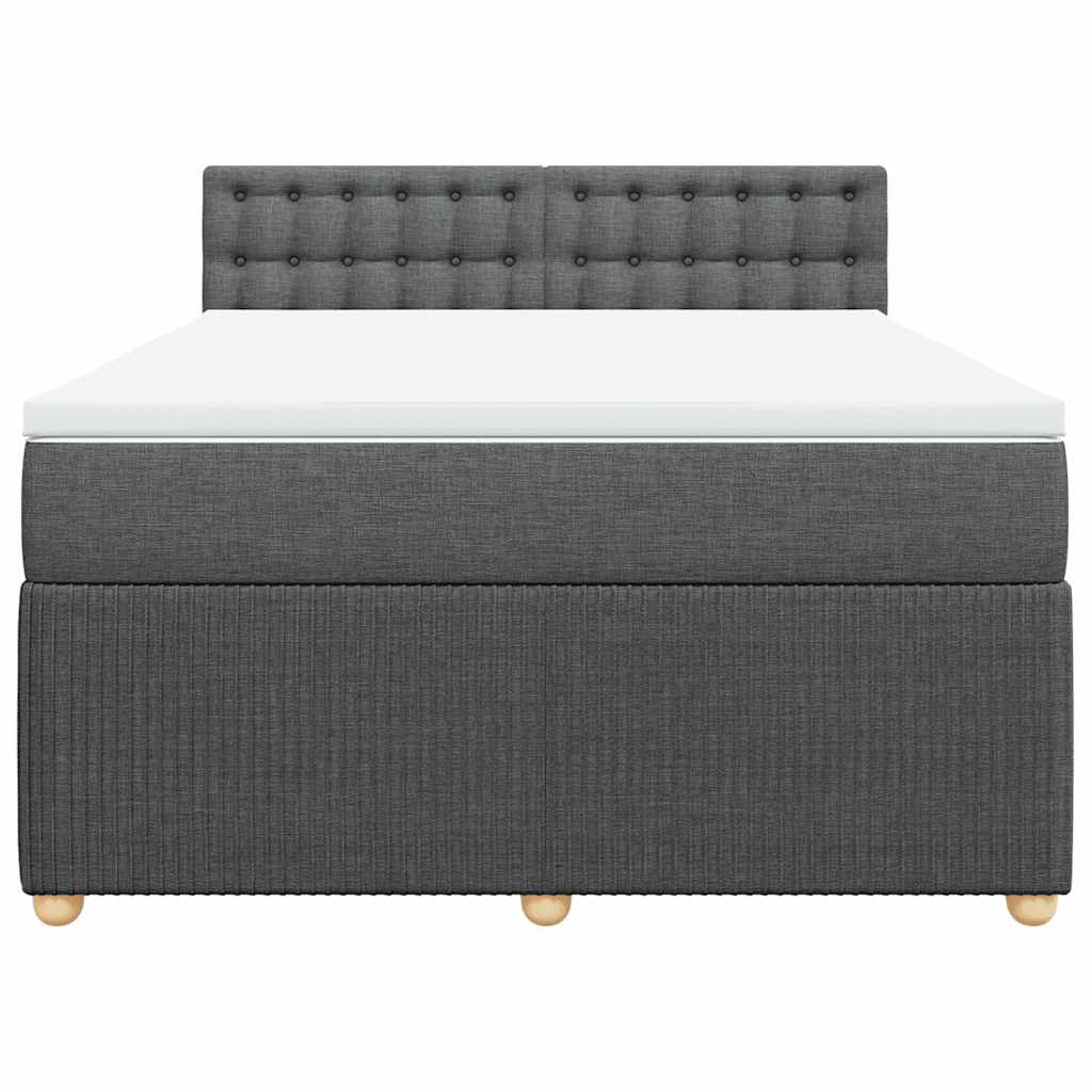 Sommier à lattes de lit avec matelas Gris foncé 160x200cm Tissu - XIOS