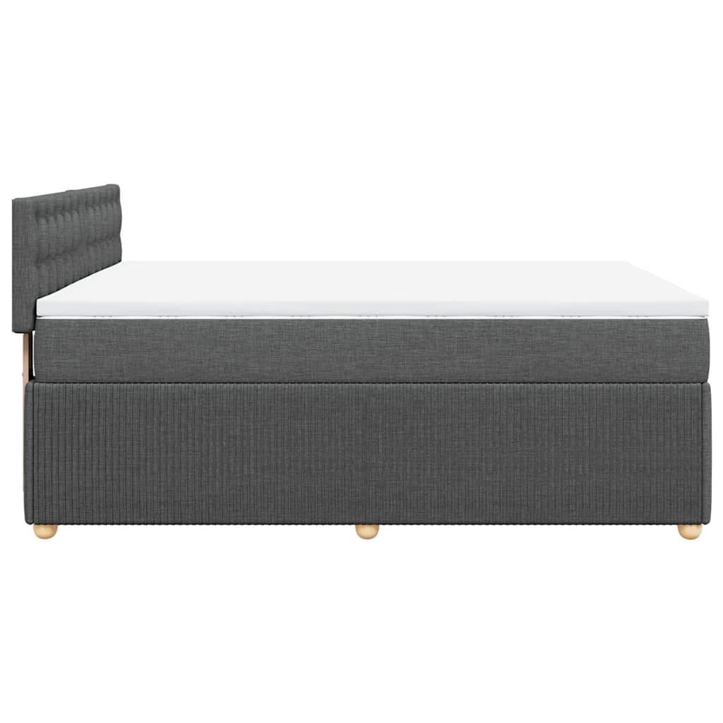 Sommier à lattes de lit avec matelas Gris foncé 160x200cm Tissu - XIOS