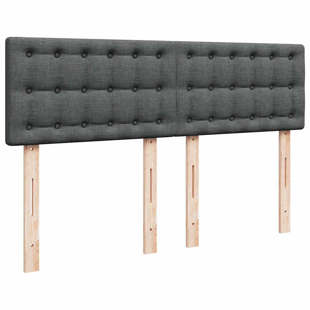 Sommier à lattes de lit avec matelas Gris foncé 160x200cm Tissu - XIOS