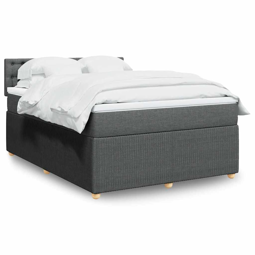 Sommier à lattes de lit avec matelas Gris foncé 160x200cm Tissu - XIOS