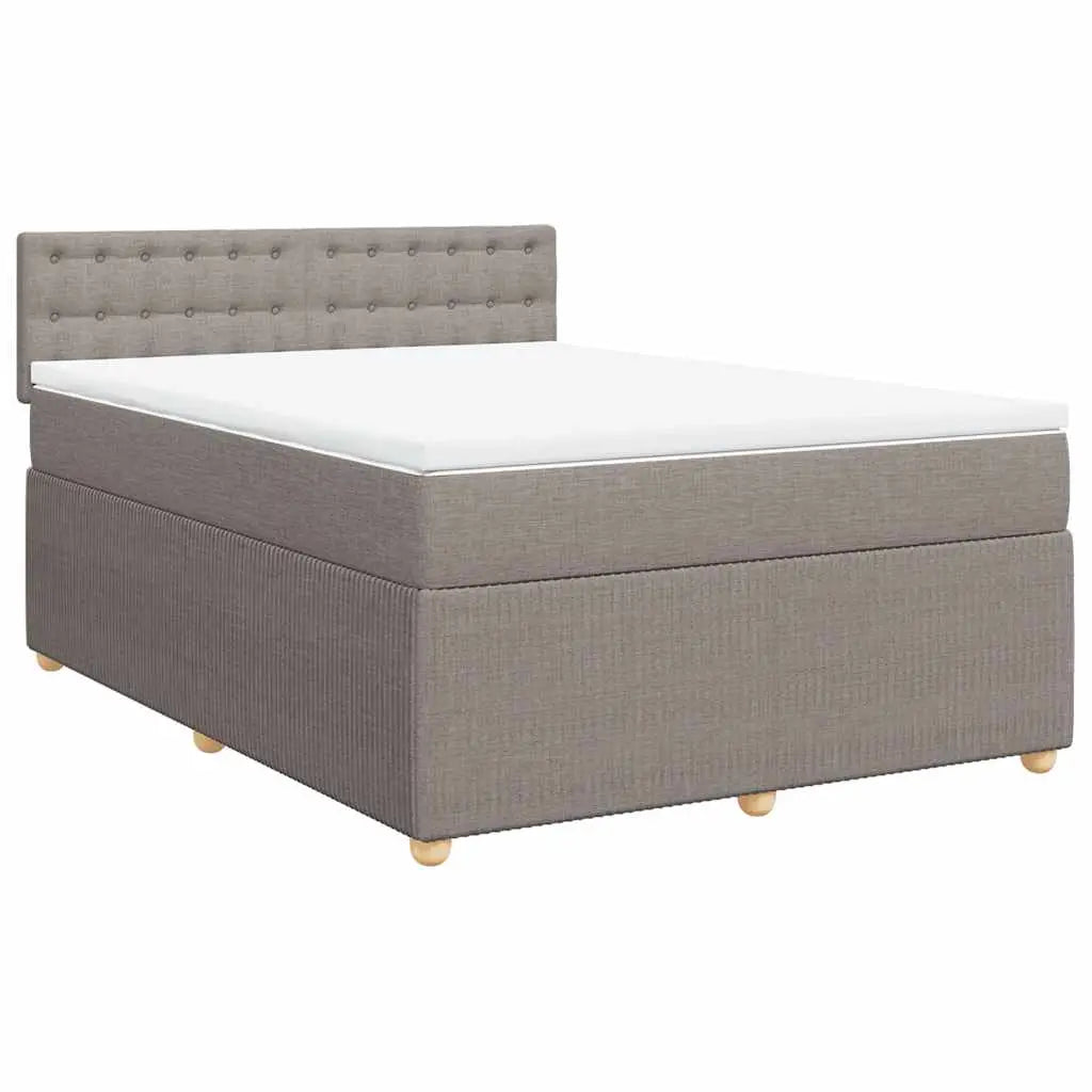 Sommier à lattes de lit avec matelas Taupe 160x200 cm Tissu - XIOS