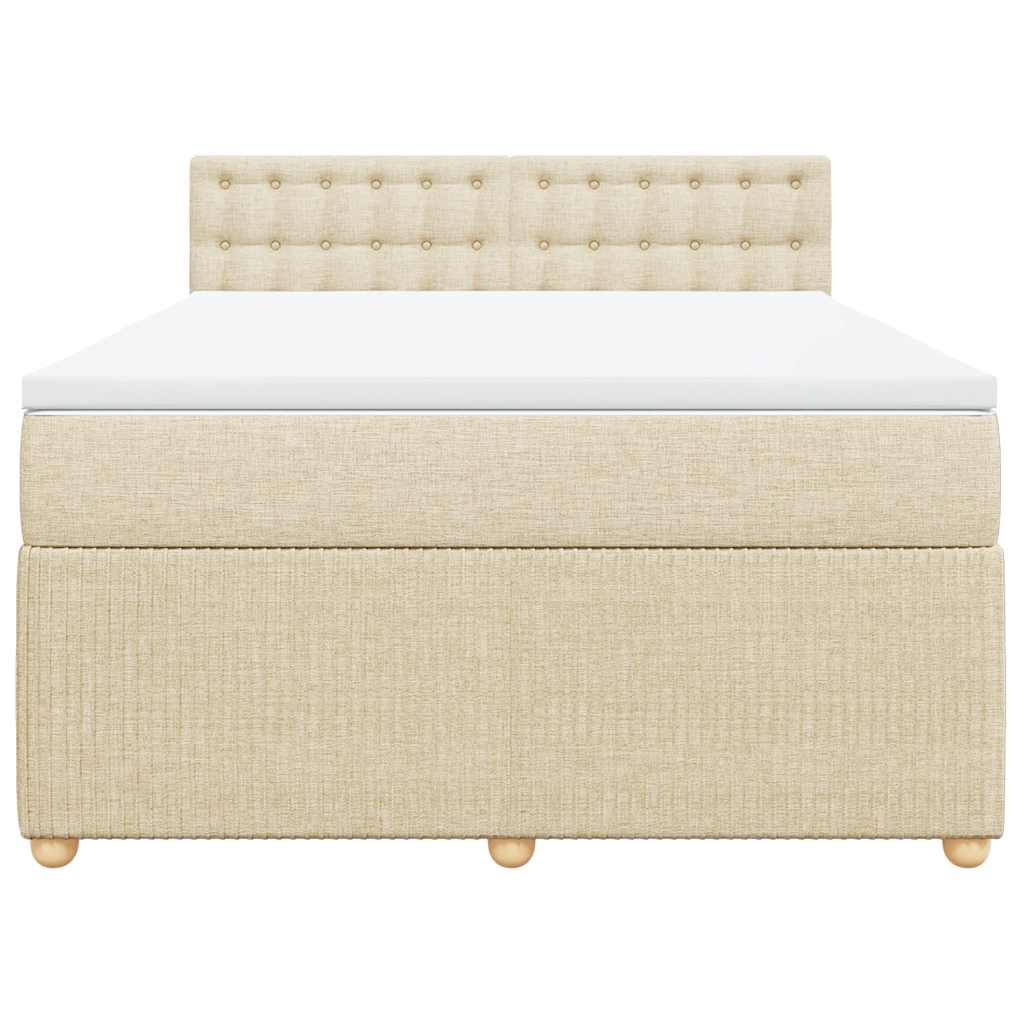 Sommier à lattes de lit avec matelas Crème 160x200 cm Tissu - XIOS