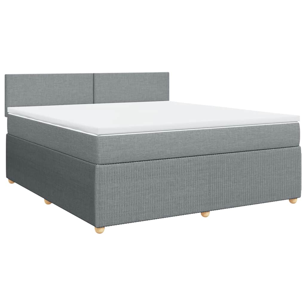Sommier à lattes de lit avec matelas Gris clair 180x200cm Tissu - XIOS