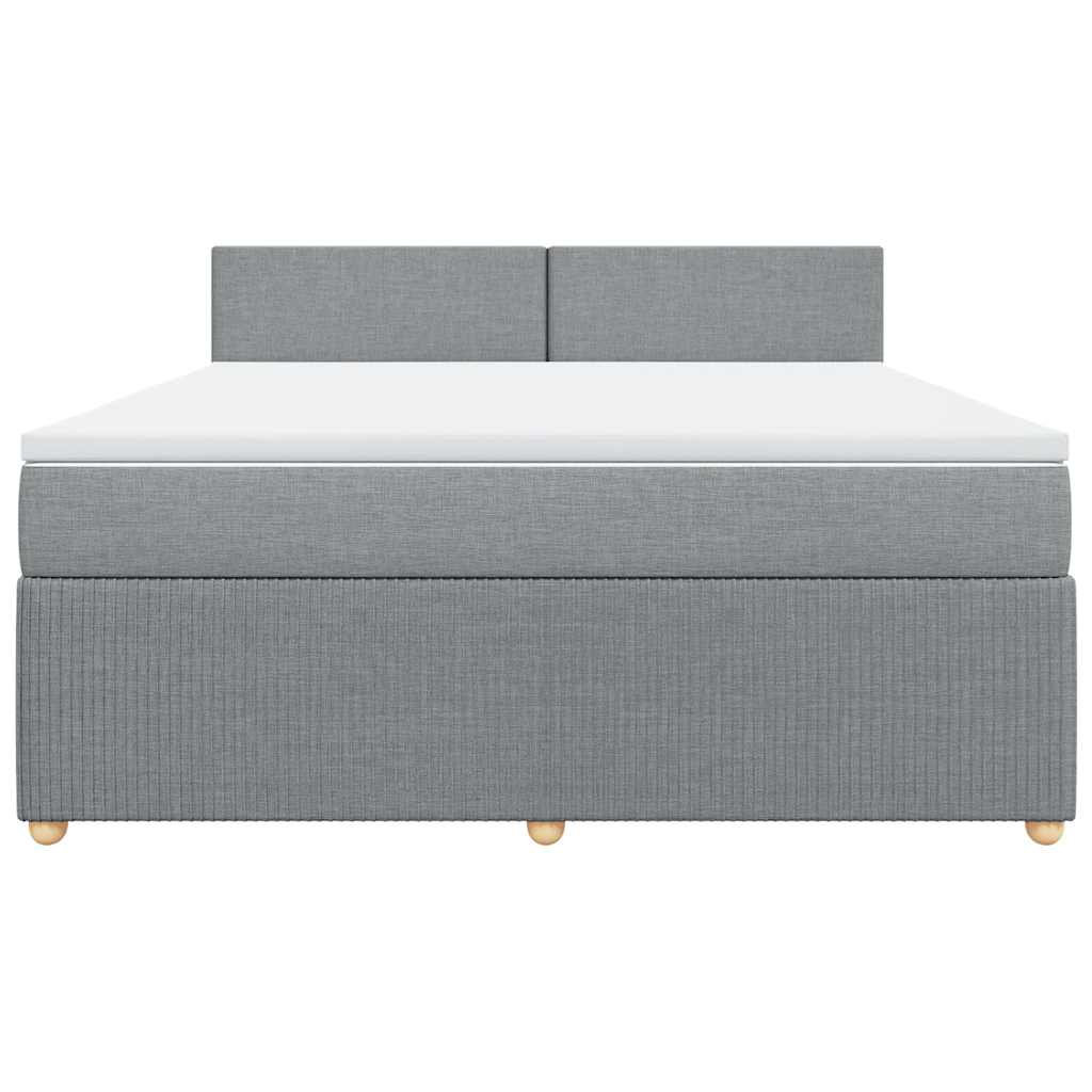 Sommier à lattes de lit avec matelas Gris clair 180x200cm Tissu