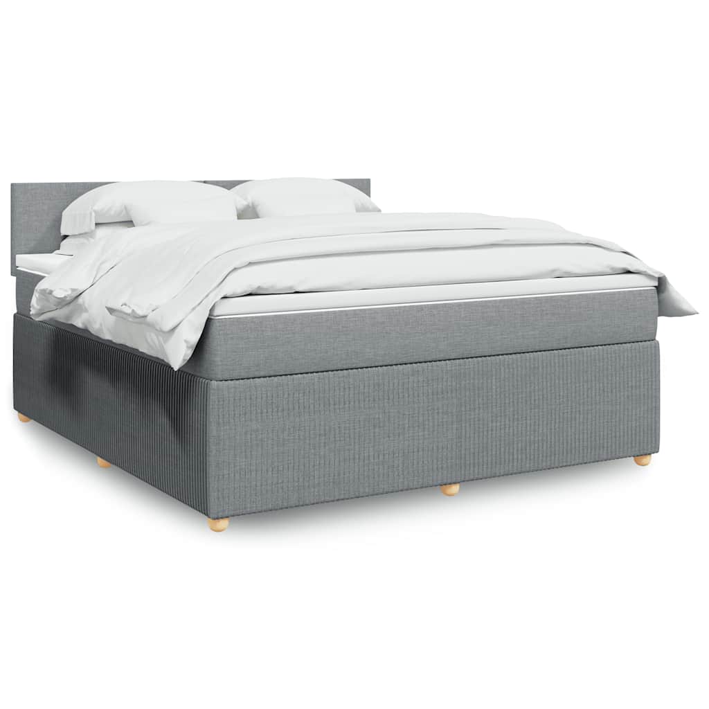 Sommier à lattes de lit avec matelas Gris clair 180x200cm Tissu - XIOS