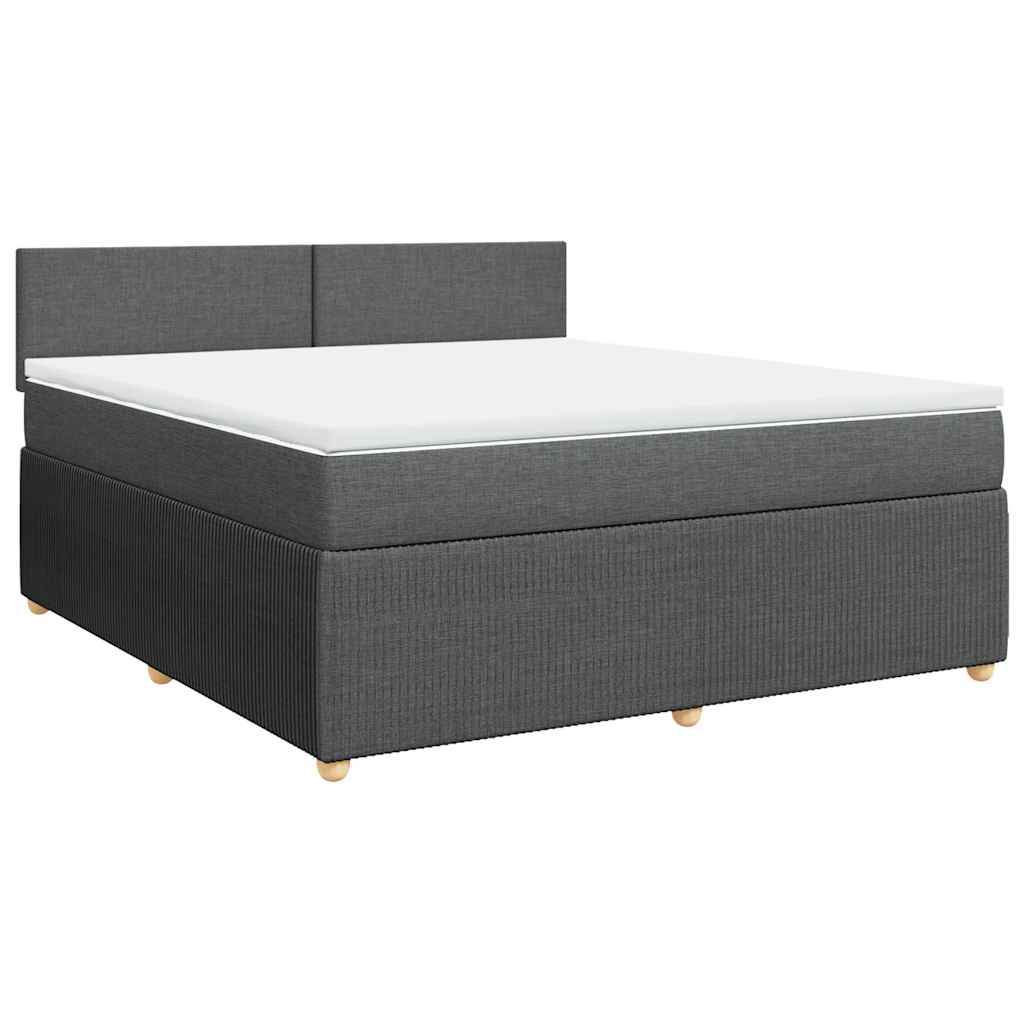 Sommier à lattes de lit avec matelas Gris foncé 180x200cm Tissu - XIOS