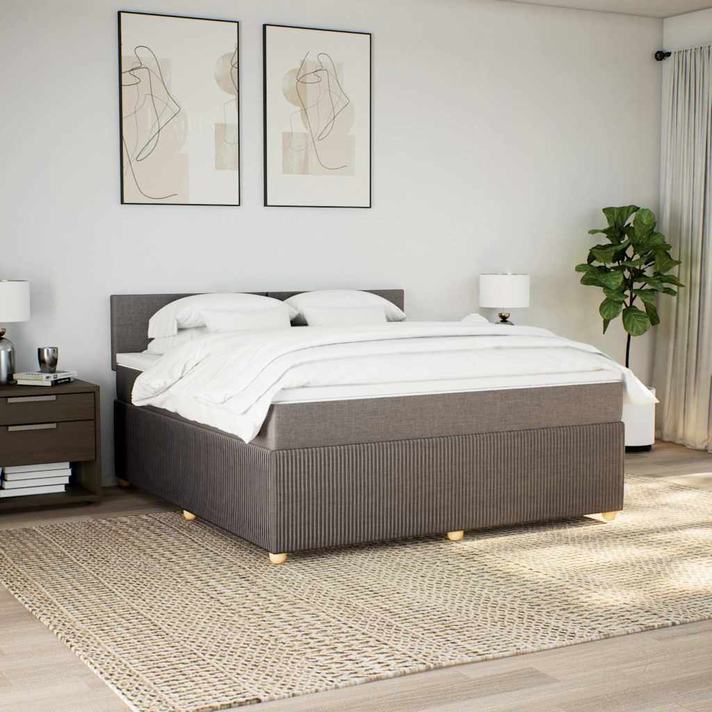 Sommier à lattes de lit avec matelas Taupe 180x200 cm Tissu - XIOS