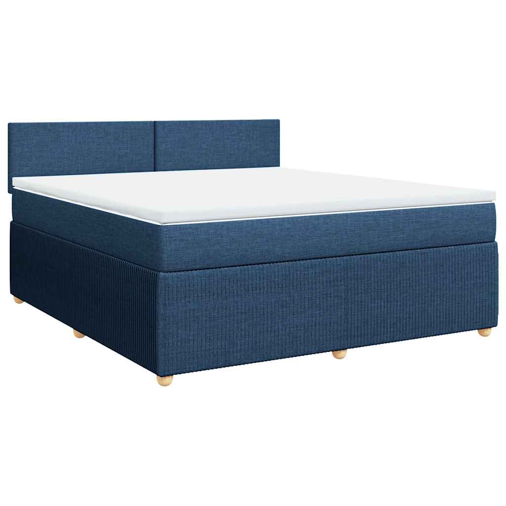Sommier à lattes de lit avec matelas Bleu 180x200 cm Tissu - XIOS