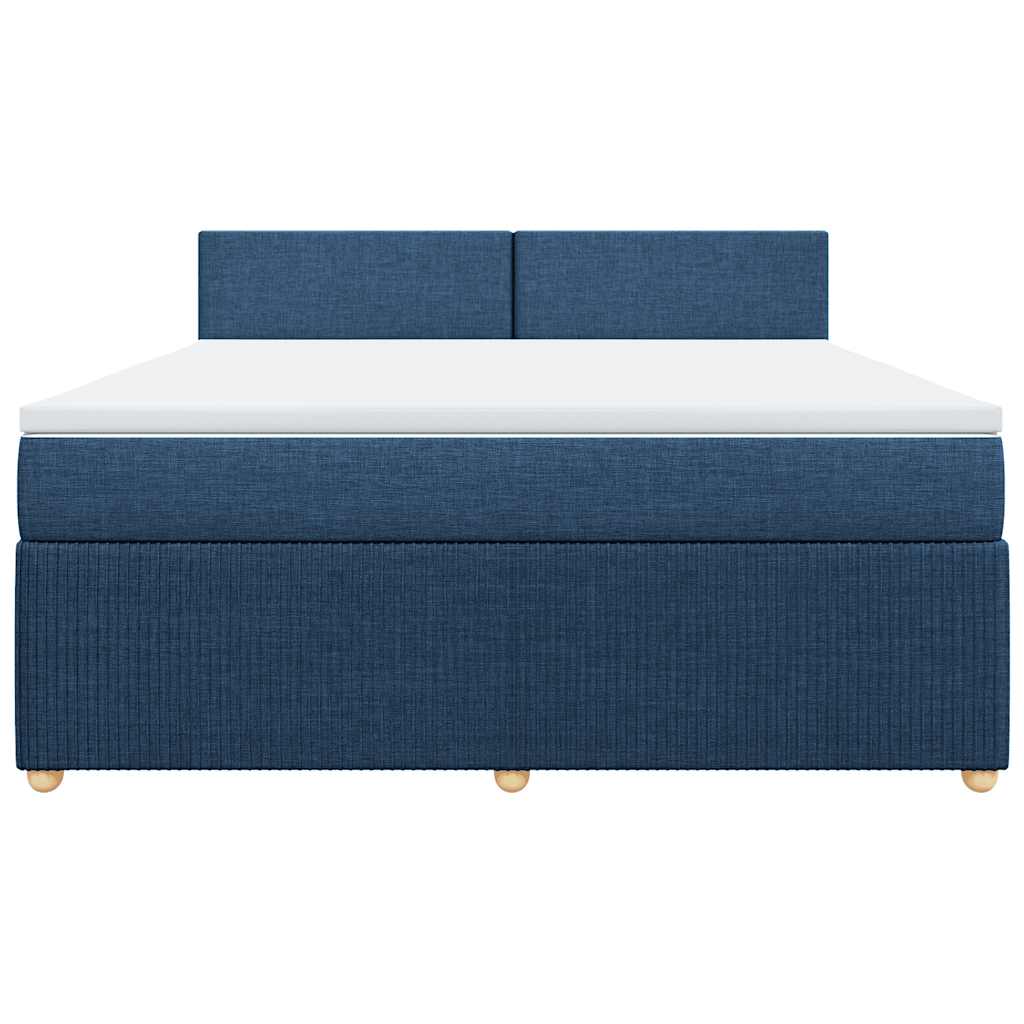 Sommier à lattes de lit avec matelas Bleu 180x200 cm Tissu - XIOS