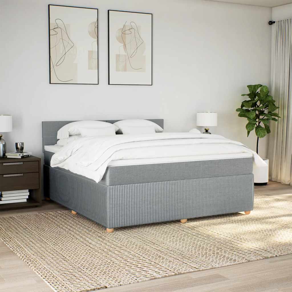 Sommier à lattes de lit avec matelas Gris clair 180x200cm Tissu - XIOS