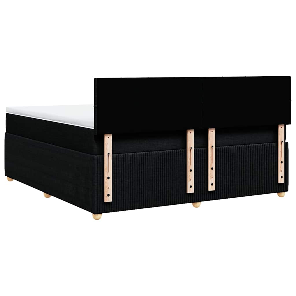 Sommier à lattes de lit avec matelas Noir 180x200 cm Tissu - XIOS